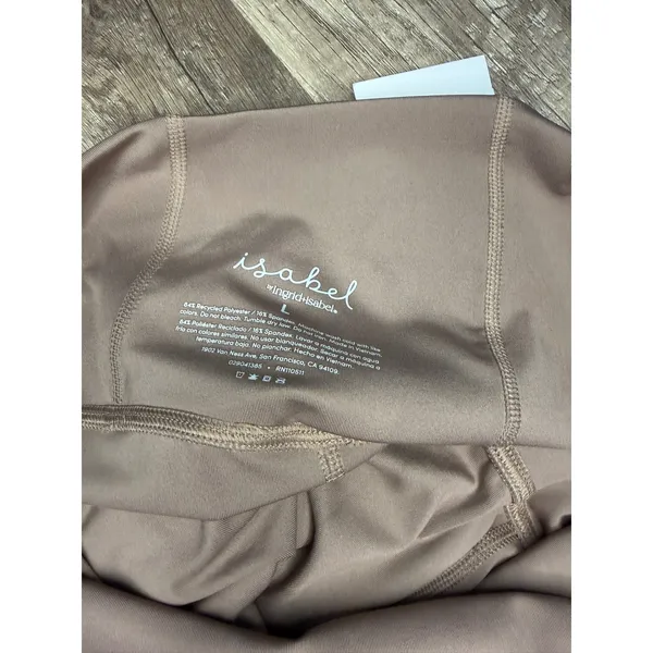 Isabel Maternity Performance Pocket Leggings Full Panel Taupe Brown Large NWT - Image 10