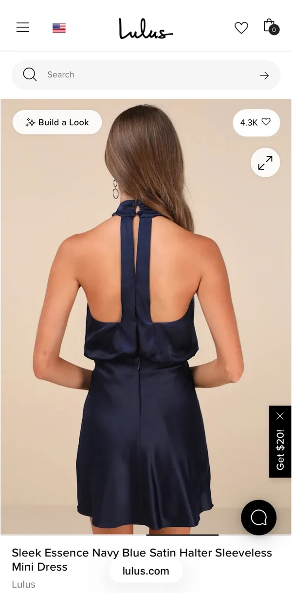 Sleek Essence Navy Blue Satin Halter Sleeveless Mini Dress - Image 2