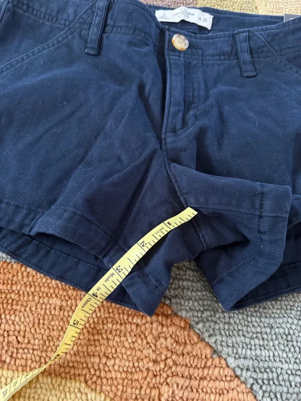 NWT Abercrombie & Fitch Y2K Style Low Rise Chino Shorts Navy Blue Women’s Size 2 - Image 6