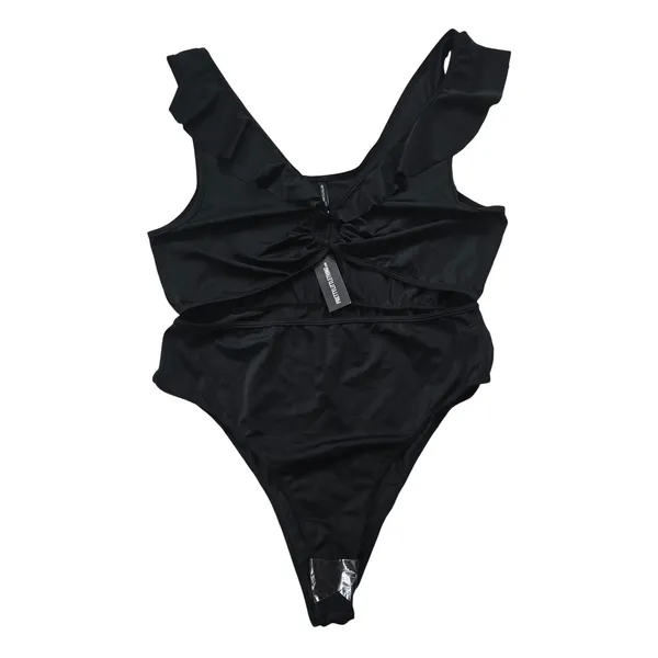 PrettyLittleThing NWT 33B Plus Black Frill Edge Ring One piece Swimsuit Size 18 - Image 4