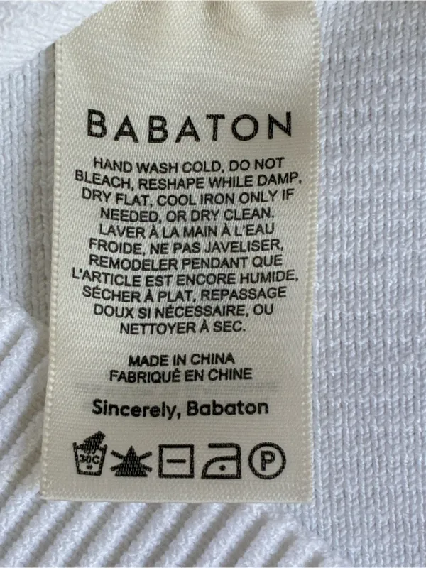 Aritzia Babaton Sculpt White Ribbed Square-Neck low back minimalist streetwear L - Image 5