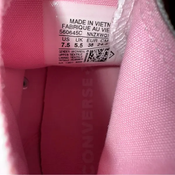 Women’s Chuck Taylor All Star Hi White‎ Cherry Blossom Rare Size 7.5 - Image 6