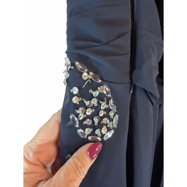DressSale Navy Blue Chiffon Beaded Formal Evening Gown Estimated 14/16 - Image 8