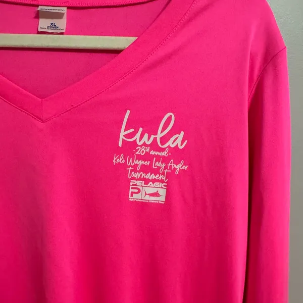 Women's Big Rock KWLA women's Sport-Tek hot Pink Long Sleeve performance top‎ XL - Image 4