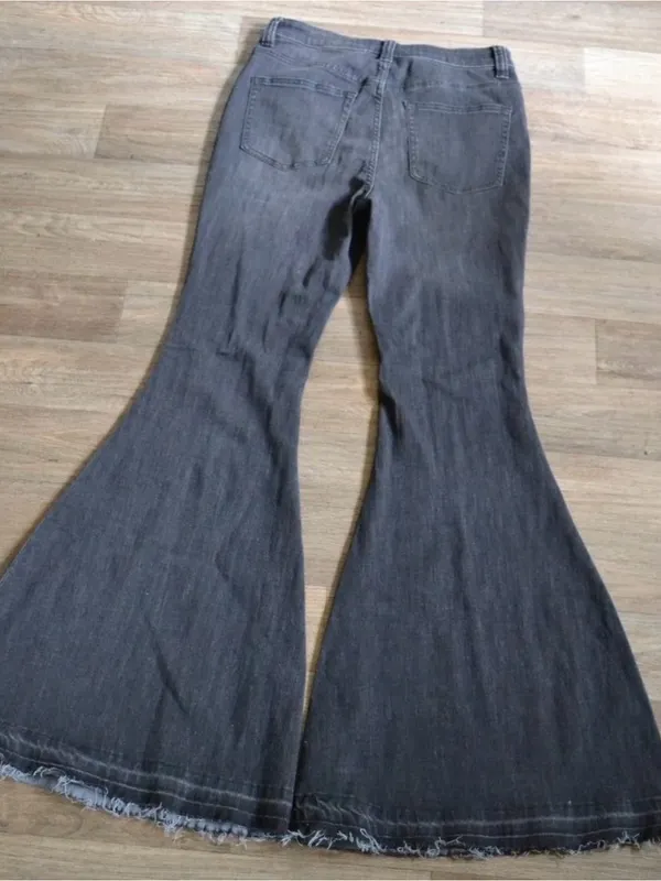 NWOT Free People Irreplaceable Button Front High Waisted Bell Bottom Flare Jean - Image 6