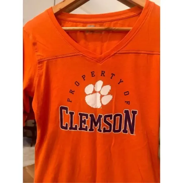 Clemson Russell Short‎ Sleeve Shirt Large Orange - Image 3