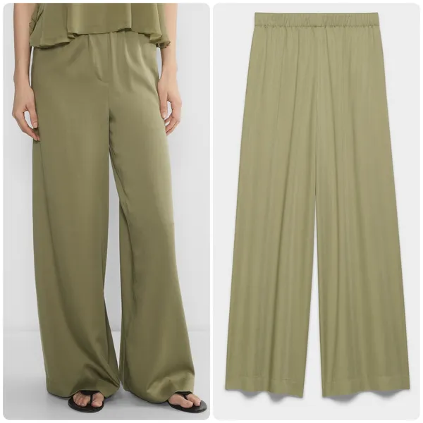 Wilfred Aritzia Womens Tasmin Sundried Olive Wide Leg Lyocell Relaxed Pants S - Image 2