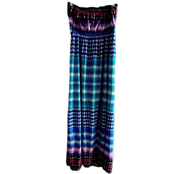 Great Northwest‎ Indigo Striped Strapless Maxi Dress Medium - Image 2