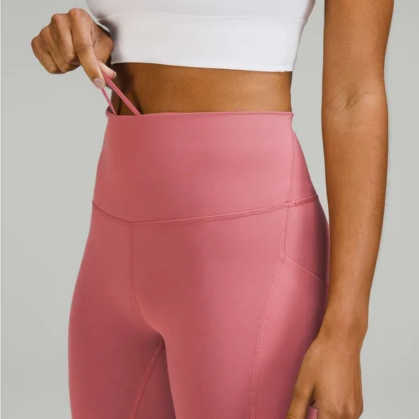 Lululemon Wunder Train High-Rise Crop with Pockets 23" in Brier Rose Pink Size 6 - Image 3