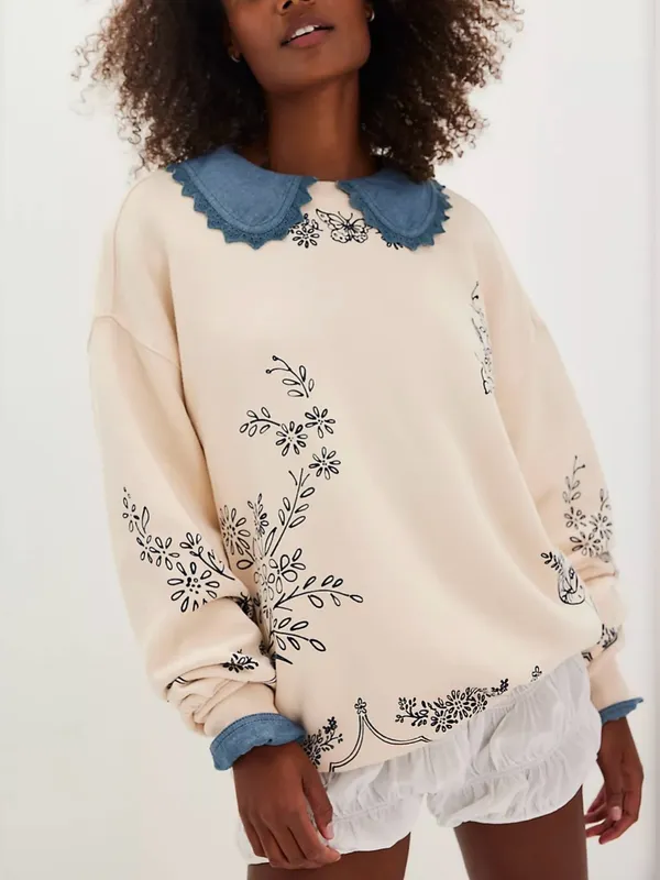 NWOT Free People Jo Pullover - milk tea combo - small - SOLD OUT / RARE - Image 4