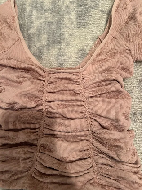 Free People Ruched Square-Neck Tank Top - Dusty Rose - Image 2