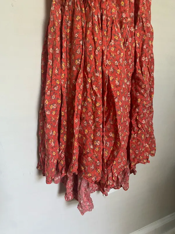 Urban Outfitters Red Floral Tiered Maxi Dress - Image 4