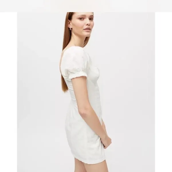 Urban outfitters white linen dress Britney hook and eye - Image 3
