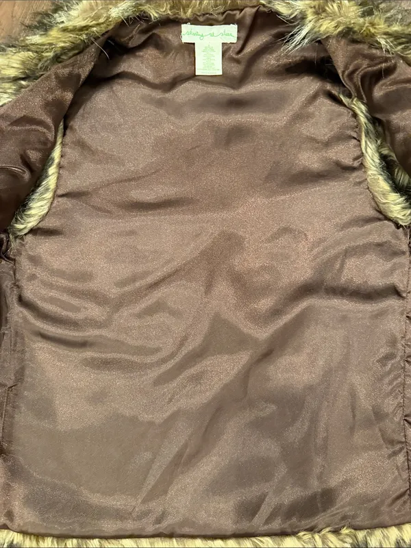 Staring At Stars Faux Fur Women’s Vest in Brown Size Small - C54-132 - Image 3