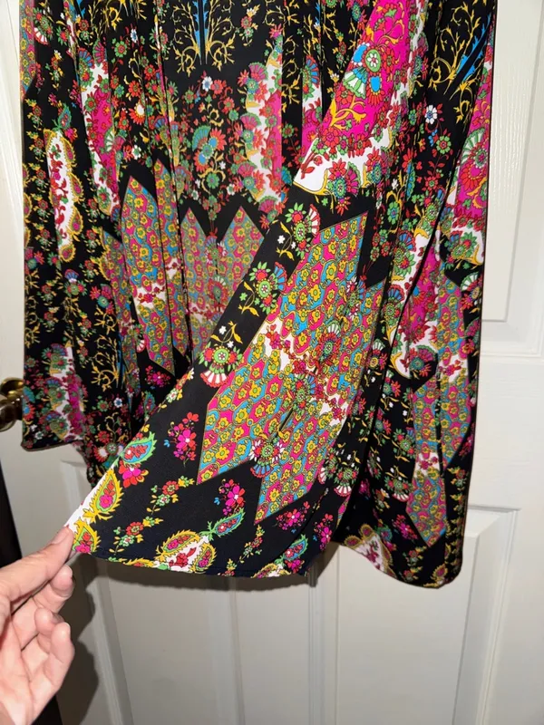 Show Me Your Mumu Floral Paisley Print Light Weight Cardigan Bell Sleeves Sz M - Image 5