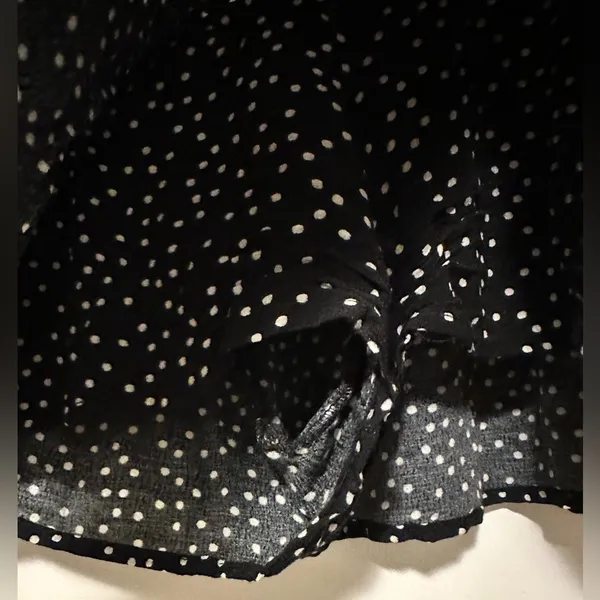 Zara Polka Dot Mini Skort Black and White tie belt size M - Image 4