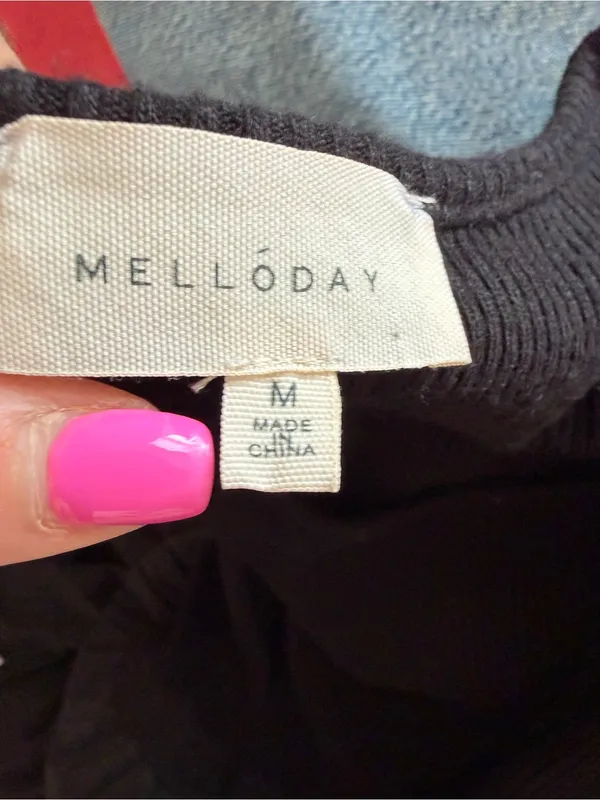 Melloday Mixed Media Long Sleeve Maxi Dress in black size medium - Image 9
