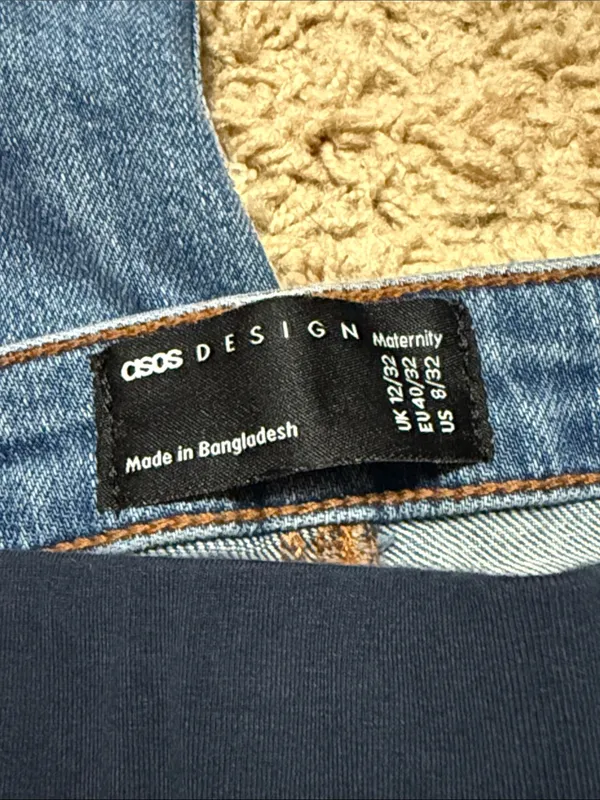 ASOS Maternity Blue Skinny Jeans with Navy Support Panel - Image 2