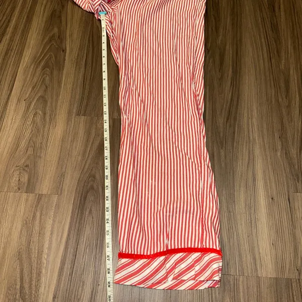 PINK Victoria's Secret Pajama Pants Medium Red White Striped Sleep‎ Lounge - Image 8