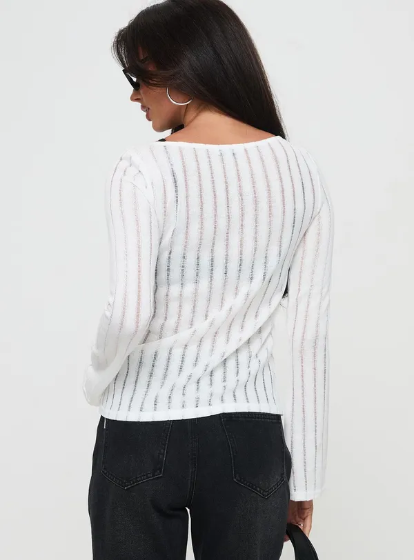 Princess Polly Tuppence Long Sleeve Top White - Image 2