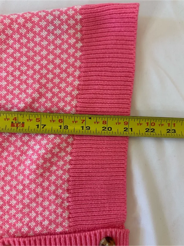 SHEIN Hot Pink Patterned Button-Up Cropped Cardigan - Image 6