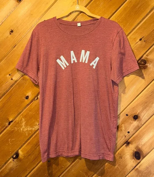 Mama graphic marled maroon tshirt small shop made Red Size L - Image 2