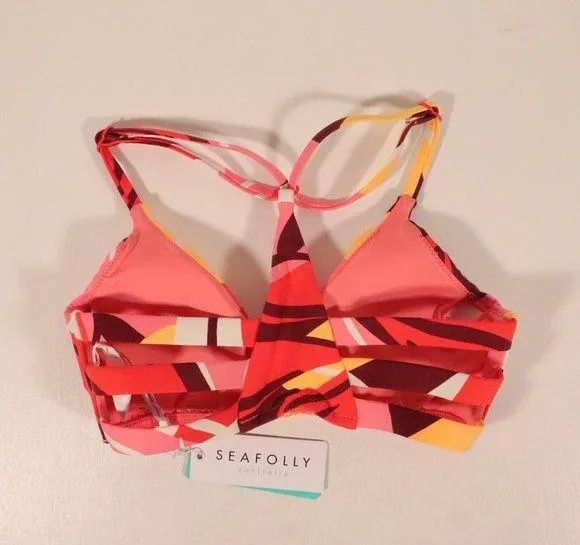 Seafolly X Revolve NWT Cut Copy Multi Strap Bralette in Tangelo Size 8 - Image 7