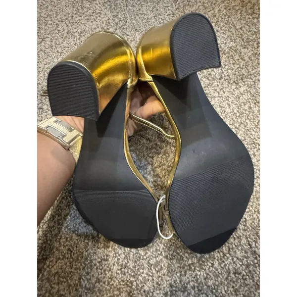 Madden Girl Women's Beella Heeled‎ Sandal Gold 6 NEW - Image 2