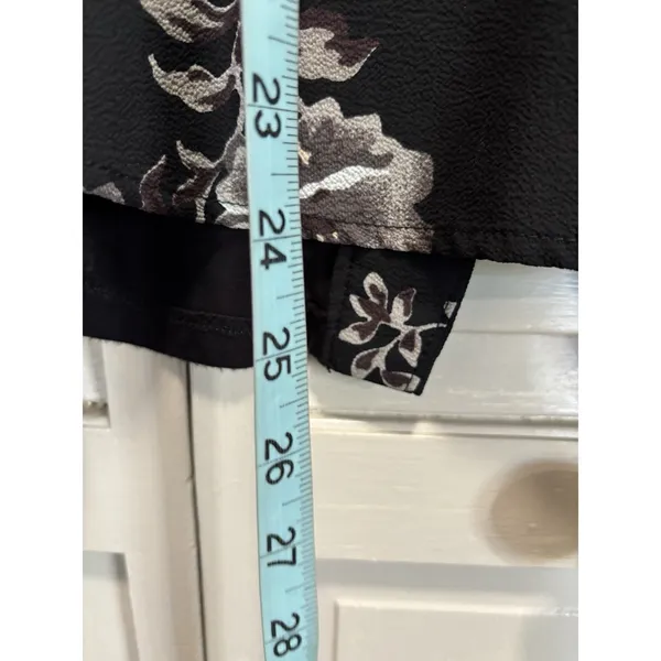 Maurices Floral Chiffon 3/4 Sleeve Blouse Size M Mix Material Keyhole Slits Boho - Image 5