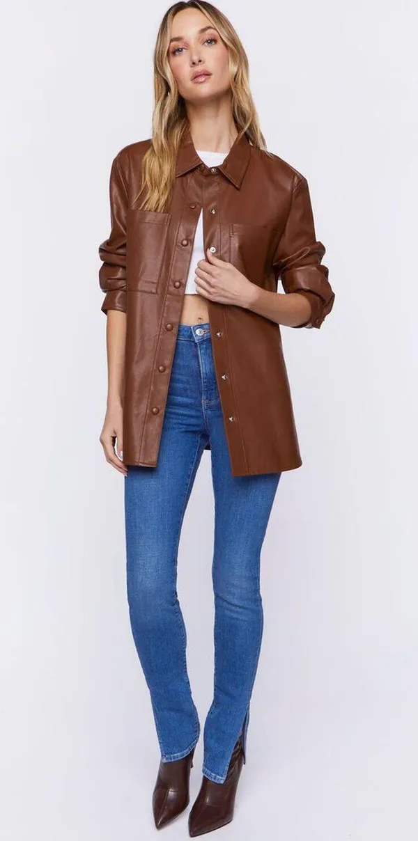 Forever 21 Faux Leather Shacket - Image 2