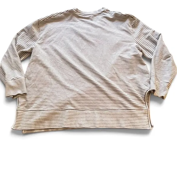 Daily Ritual XXL Striped Pullover Sweatshirt Black White Oversized Crew Neck - Image 2