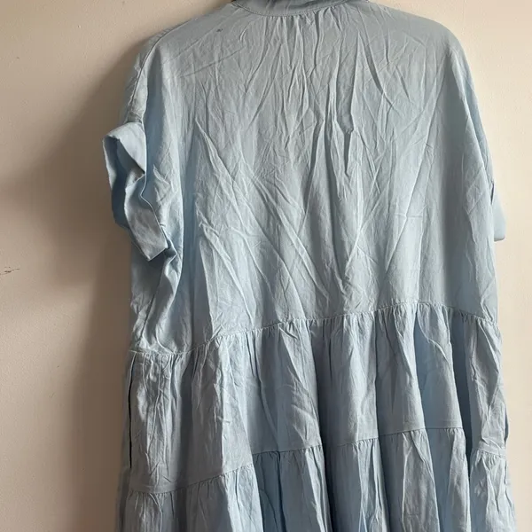 Mustard Seed Sky Blue Shirt Dress - Image 6