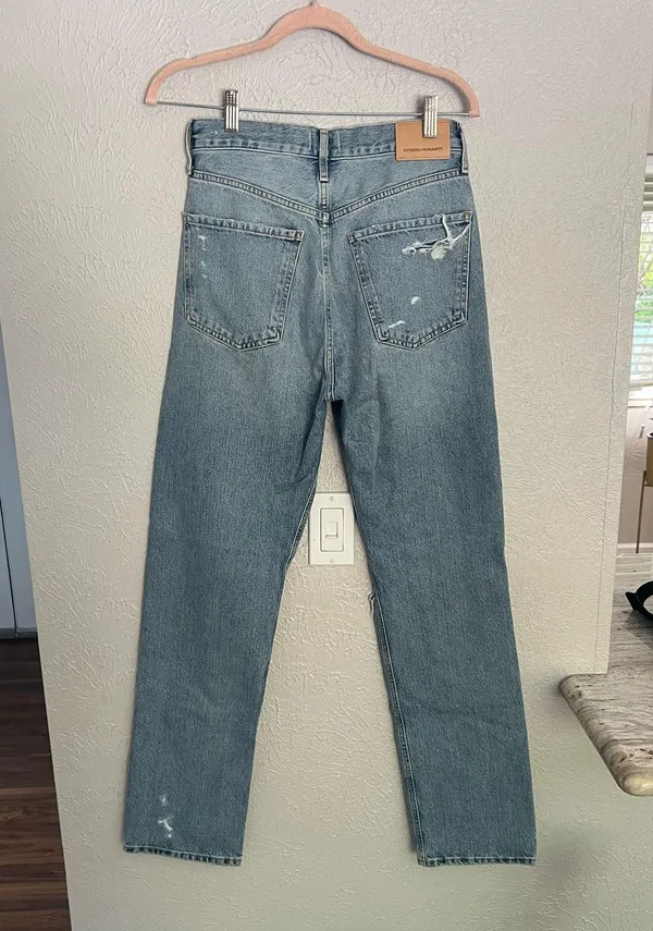 Citizens of humanity Eva light wash straight leg mid rise distressed jeans 25 - Image 6