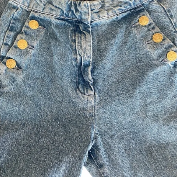 Zara High Rise Blue Jeans Classic Fit Size XL - Image 6