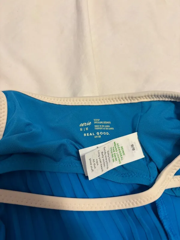 Aerie Real Good Blue Ribbed Scoop Bikini Top - Image 3