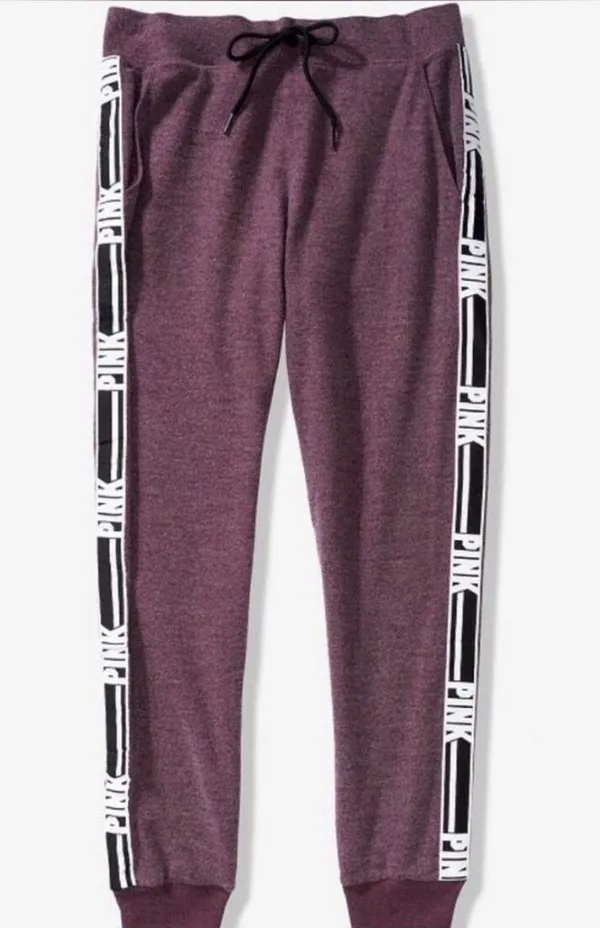 PINK Victoria's Secret Cozy Classic Joggers- Black Orchid - Image 2