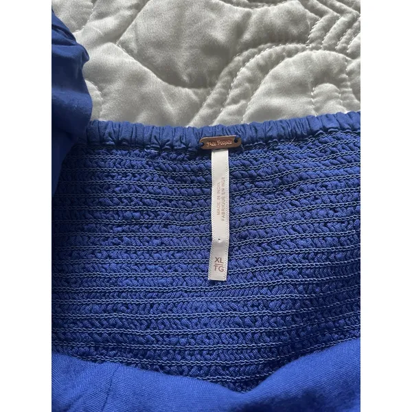 Free People Ashley Cropped Tank OB1716216 Mazarine Blue Motif Women's Xl - Image 9