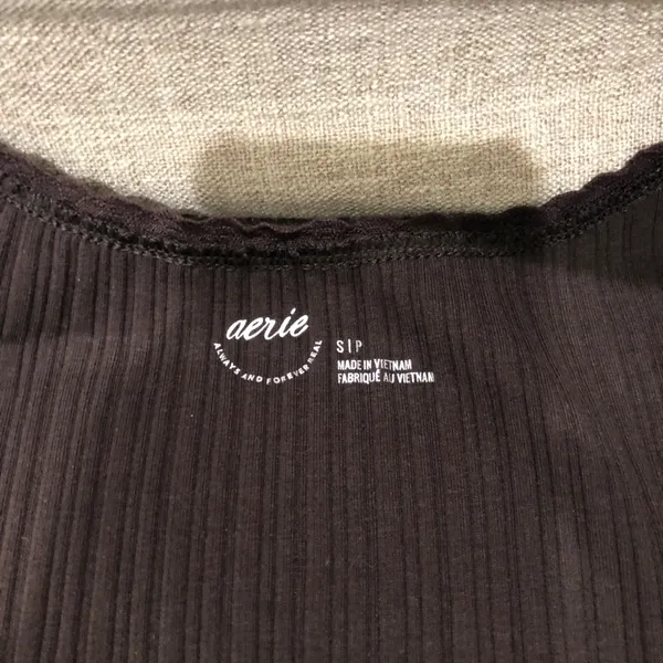 Aerie Dark Brown Chocolate Brown Stretchy Ribbed Tank Top Small - Image 5