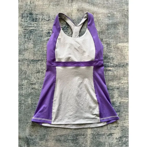 Lululemon Run: Fast Track Athletic Tank Top Cool Breeze / Power Purple Size 4 - Image 5
