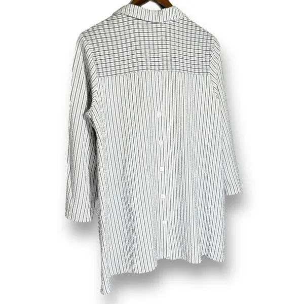 Habitat Clothes To Live In Shirt S Crinkle Crepe Top‎ Asymmetrical Lagenlook - Image 6
