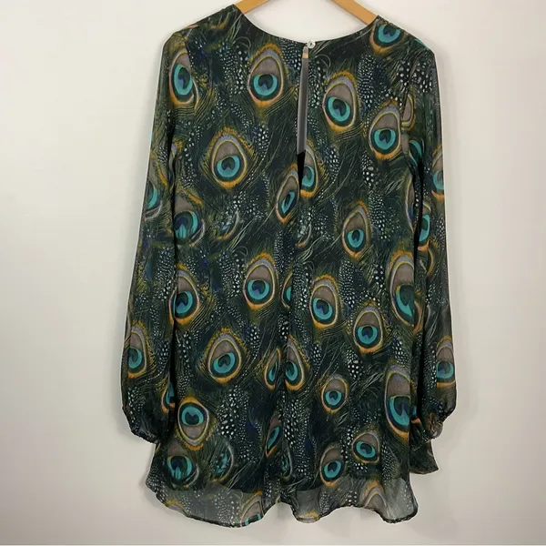 Show Me Your Mumu Donna Michelle Feather Print Tunic Top Dress Womens Large - Image 3