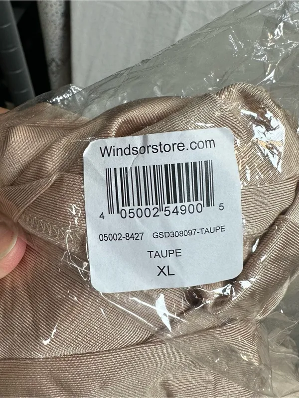 Windsor Taupe Satin Maxi Dress XL Cowl Neck Strappy Back Formal Gown NWT - Image 8