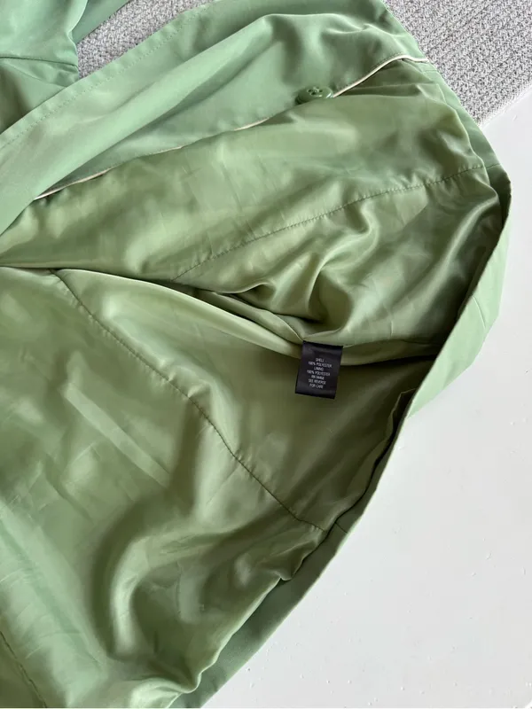 Croft & Barrow Light Green Short Trench Coat Size XL - Image 8