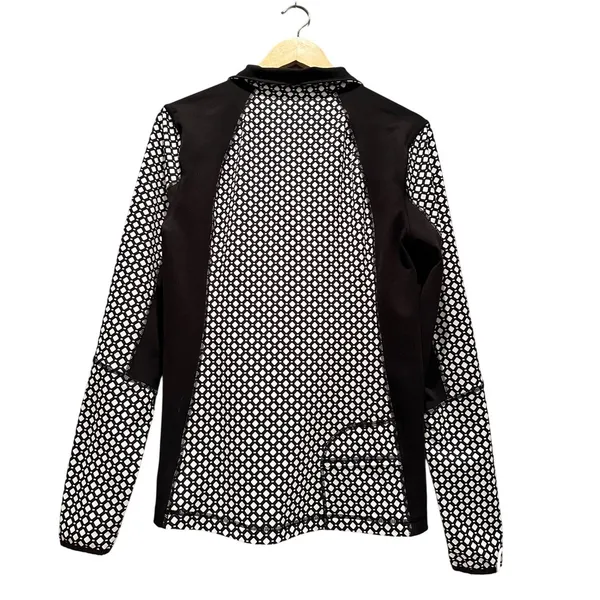 Lands End Sport Women's Black White‎ Quarter Zip Pullover Size Medium Activewear - Image 2