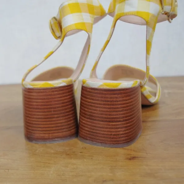 J Crew Strappy Stipe Sandal Style Heels Size 9.5 - Image 4