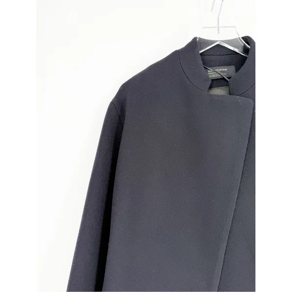 NWT ZARA ZW‎ Collection Black Wool Blend Coat Women's M Quiet Luxury - Image 4