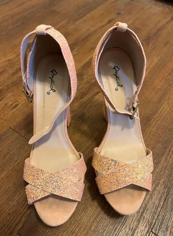 Qupid Pink Sparkle Platform Heels - Image 5