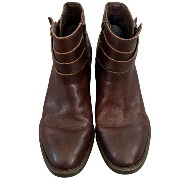 Born Payton‎ Buckle Ankle Boots Sz 8.5 Brown Leather Western Chic - Image 3