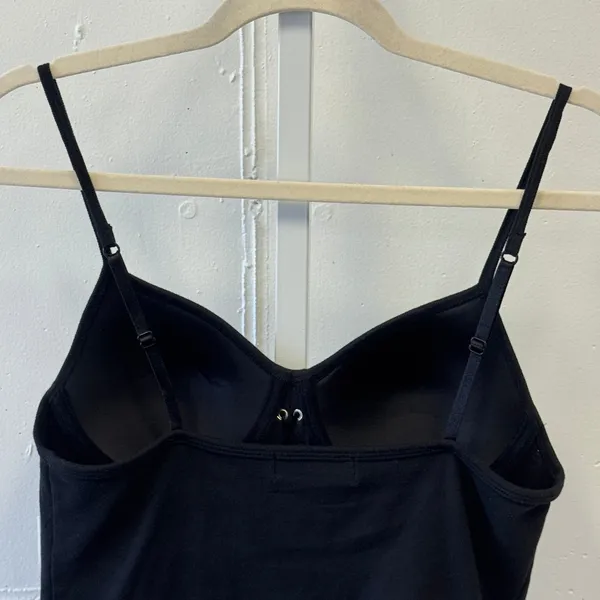 Y2K Betty Blue Lace Up Corset Style Build In Bra Bustier Cami‎ Top Gothic Lg Blk - Image 5