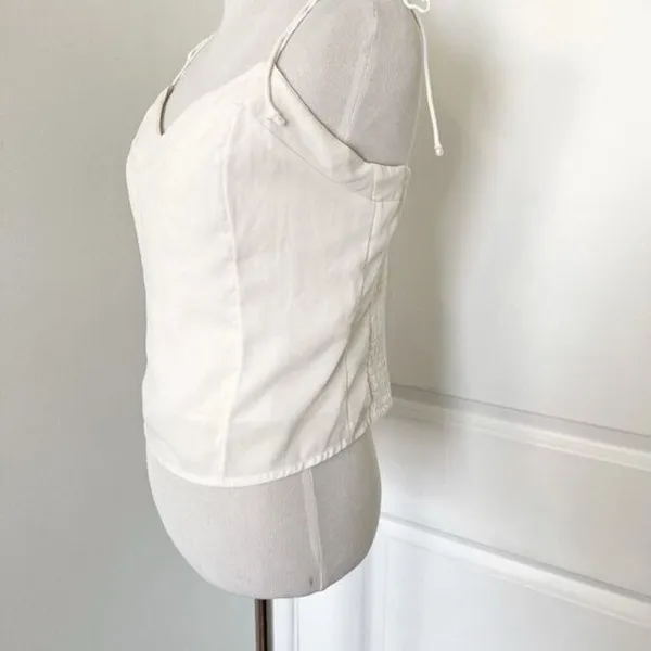 ✨Abercrombie & Fitch White Tie Strap V-Neck Sz Large Cami Top✨ - Image 7